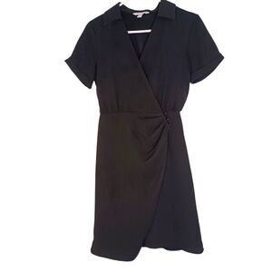 Nine West Wrap Coat Dress Women's Sz XS Black
